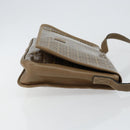 FENDI Zucchino Canvas Shoulder Bag Beige Gold Auth 145202-3