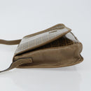 FENDI Zucchino Canvas Shoulder Bag Beige Gold Auth 145202-4