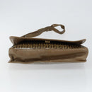 FENDI Zucchino Canvas Shoulder Bag Beige Gold Auth 145202-5