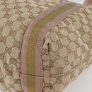 GUCCI GG Canvas Sherry Line Tote Bag Beige Gold pink 189669 Auth 145206-10