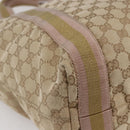 GUCCI GG Canvas Sherry Line Tote Bag Beige Gold pink 189669 Auth 145206-11