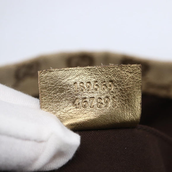 GUCCI GG Canvas Sherry Line Tote Bag Beige Gold pink 189669 Auth 145206