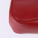 GUCCI Bamboo Shoulder Bag Leather Red Gold Auth 145209-16