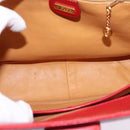 GUCCI Bamboo Shoulder Bag Leather Red Gold Auth 145209-10