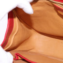 GUCCI Bamboo Shoulder Bag Leather Red Gold Auth 145209-20