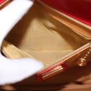 GUCCI Bamboo Shoulder Bag Leather Red Gold Auth 145209-11