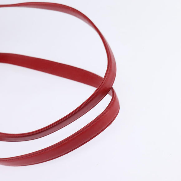 GUCCI Bamboo Shoulder Bag Leather Red Gold Auth 145209