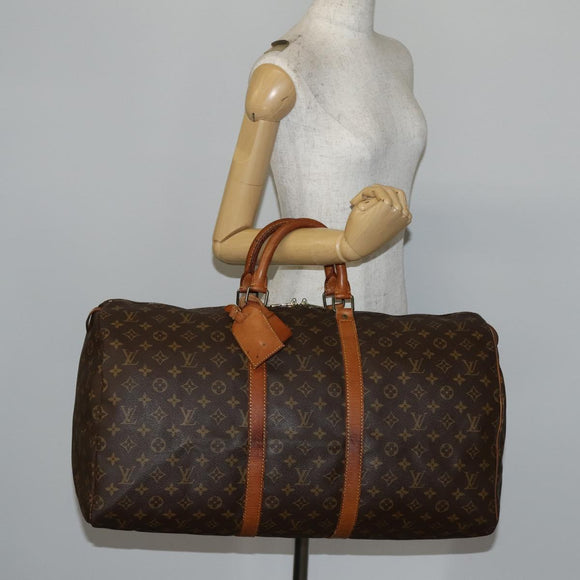 LOUIS VUITTON Monogram Keepall 55 Boston Bag M41424 LV Auth 145230