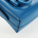 Salvatore Ferragamo Gancini Trifoglio Mini Hand Bag Leather Blue Auth 145244M-16