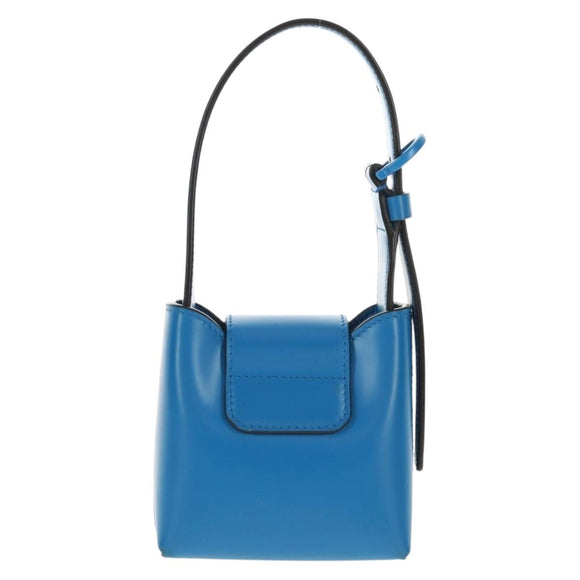 Salvatore Ferragamo Gancini Trifoglio Mini Handtas Leer Blauw Auth 145244M