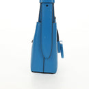 Salvatore Ferragamo Gancini Trifoglio Mini Handtas Leer Blauw Auth 145244M-4