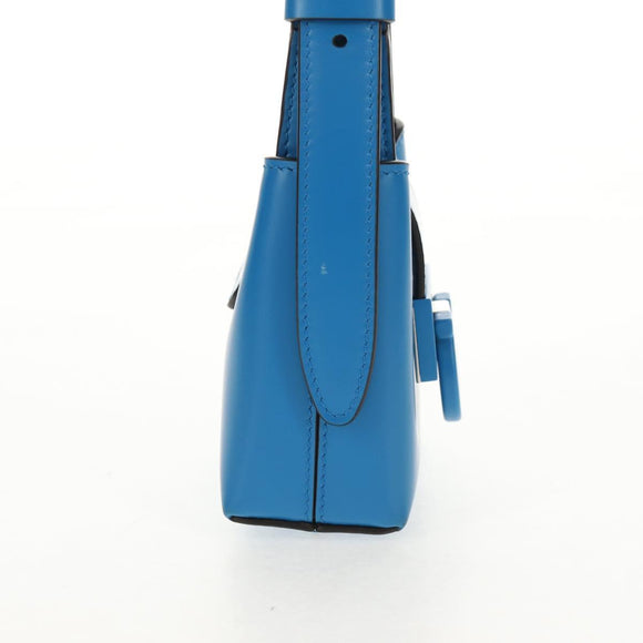 Salvatore Ferragamo Gancini Trifoglio Mini Handtas Leer Blauw Auth 145244M