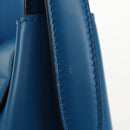 Salvatore Ferragamo Gancini Trifoglio Mini Handtas Leer Blauw Auth 145244M-5