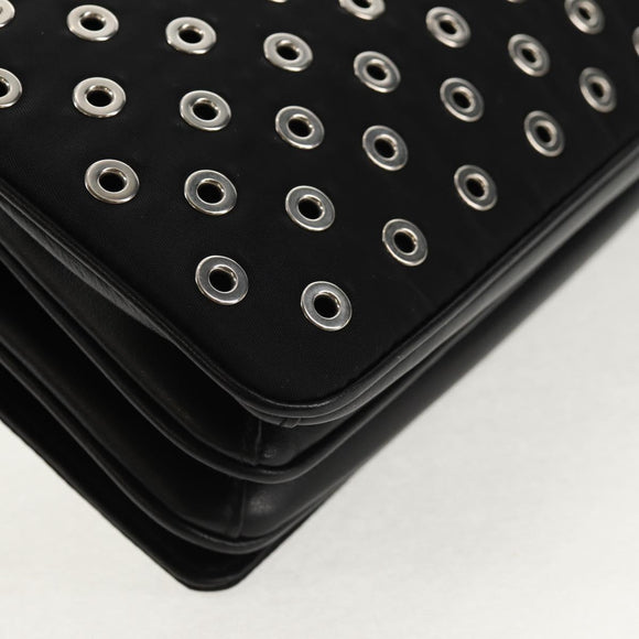 PRADA Chain Shoulder Bag Nylon Black Silver 1BD009 Auth 145246M