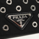 PRADA Chain Shoulder Bag Nylon Black Silver 1BD009 Auth 145246M-21