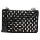 PRADA Chain Shoulder Bag Nylon Black Silver 1BD009 Auth 145246M-14