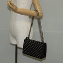 PRADA Chain Shoulder Bag Nylon Black Silver 1BD009 Auth 145246M-29