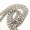 PRADA Chain Shoulder Bag Nylon Black Silver 1BD009 Auth 145246M-16