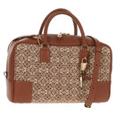 LOEWE Amazona 28 Repeat Anagram Bag Canvas Leather 2way Gold Brown Auth 145249M-1