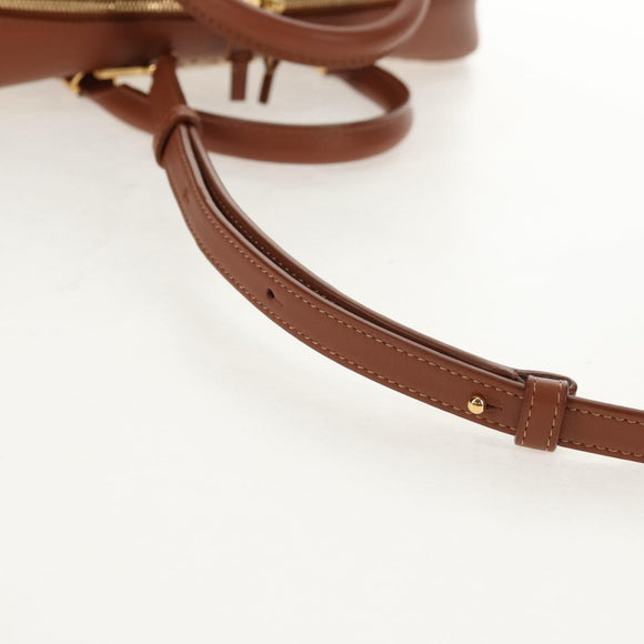 LOEWE Amazona 28 Repeat Anagram Bag Canvas Leather 2way Gold Brown Auth 145249SAM