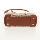 LOEWE Amazona 28 Repeat Anagram Bag Canvas Leather 2way Gold Brown Auth 145249M-6