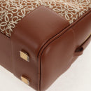LOEWE Amazona 28 Repeat Anagram Bag Canvas Leather 2way Gold Brown Auth 145249M-20