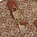 LOEWE Amazona 28 Repeat Anagram Bag Canvas Leather 2way Gold Brown Auth 145249M-23