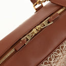 LOEWE Amazona 28 Repeat Anagram Bag Canvas Leather 2way Gold Brown Auth 145249M-24