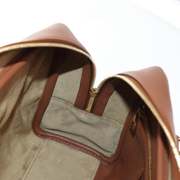 LOEWE Amazona 28 Repeat Anagram Bag Canvas Leather 2way Gold Brown Auth 145249SAM