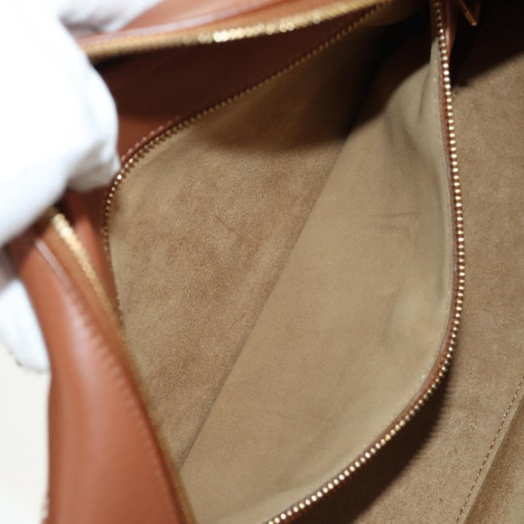 LOEWE Amazona 28 Repeat Anagram Bag Canvas Leather 2way Gold Brown Auth 145249SAM