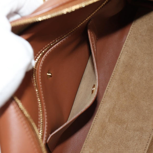LOEWE Amazona 28 Repeat Anagram Bag Canvas Leather 2way Gold Brown Auth 145249SAM