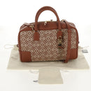 LOEWE Amazona 28 Repeat Anagram Bag Canvas Leather 2way Gold Brown Auth 145249M-13