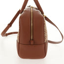 LOEWE Amazona 28 Repeat Anagram Bag Canvas Leather 2way Gold Brown Auth 145249M-5