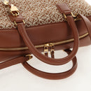 LOEWE Amazona 28 Repeat Anagram Bag Canvas Leather 2way Gold Brown Auth 145249M-9