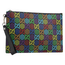 GUCCI GG Psychedelic Clutch Bag PVC Multicolor Silver 601087 Auth 145251-1