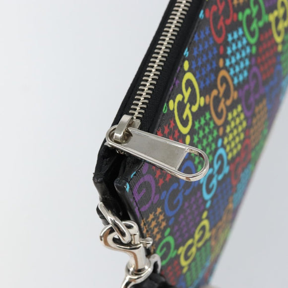 GUCCI GG Psychedelic Clutch Bag PVC Multicolor Silber 601087 Auth 145251V