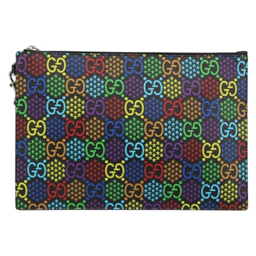 GUCCI GG Psychedelic Clutch Bag PVC Multicolor Silver 601087 Auth 145251 - 0