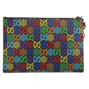 GUCCI GG Psychedelic Clutch Bag PVC Multicolor Silver 601087 Auth 145251V-2