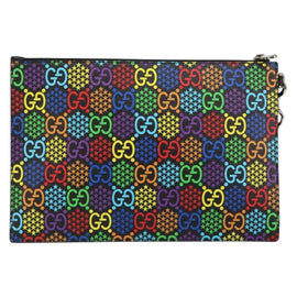 GUCCI GG Psychedelic Clutch Bag PVC Multicolor Silver 601087 Auth 145251V - 0