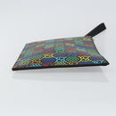 GUCCI GG Psychedelic Clutch Bag PVC Multicolor Silver 601087 Auth 145251-4