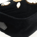 GUCCI GG Marmont Chain Shoulder Bag Velor Black Gold 448065 Auth 145252M-12