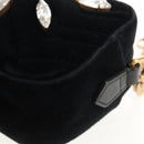 GUCCI GG Marmont Chain Shoulder Bag Velor Black Gold 448065 Auth 145252M-13