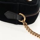 GUCCI GG Marmont Chain Shoulder Bag Velor Black Gold 448065 Auth 145252M-16