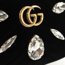 GUCCI GG Marmont Chain Shoulder Bag Velor Black Gold 448065 Auth 145252M-17