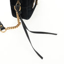 GUCCI GG Marmont Chain Shoulder Bag Velor Black Gold 448065 Auth 145252M-18