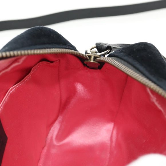 GUCCI GG Marmont Chain Shoulder Bag Velor Black Gold 448065 Auth 145252M