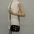 GUCCI GG Marmont Chain Shoulder Bag Velor Black Gold 448065 Auth 145252M-25