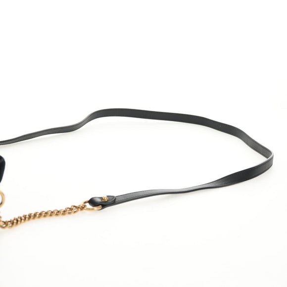 GUCCI GG Marmont Chain Shoulder Bag Velor Black Gold 448065 Auth 145252M