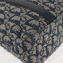 Christian Dior Trotter Canvas Clutch Bag Navy Gold Auth 145259-10