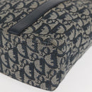 Christian Dior Trotter Canvas Clutch Bag Navy Gold Auth 145259-13